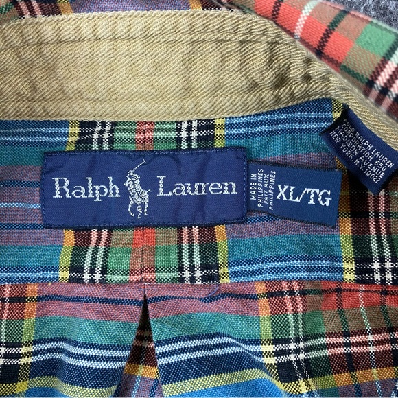Vintage Polo Ralph Lauren Flannel Plaid Button Down Long-Sleeves Men’s Size XL - Picture 3 of 8